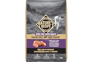 Nature's Recipe Adult Grain Free Natural Dry Dog Food Lamb, Sweet Potato & Pumpkin Recipe 10.8 kg (Pack of 1)