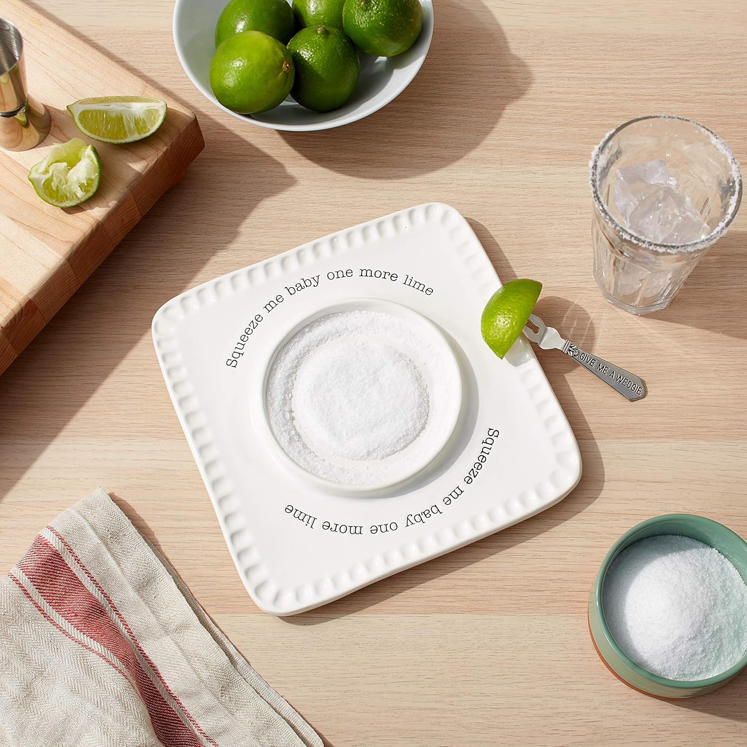  | Mud Pie Lime and Salt Rimmer Margarita Set, White: Rimming Salts & Sugars