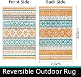 Famibay Outdoor Rug Recycled Plastic Waterproof Patio Garden Mat Reversible view 2