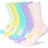 suaskk Womens Cushioned Athletic Running Crew Socks Breathable Wicking Comfort Hiking Socks 5 Pairs