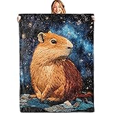 MIEPOS Cosmic Capybara Throw Blanket,50x60in,Soft,Lightweight Flannel,Majestic Starry Night Blankets - Gifts for Kids Boys Girls,for Couch Office Travel,Home Living Room Modern Artistic Decor