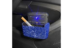 POMELO LITCHI PITAYA Car Cigarette Ashtray Air Outlet Ashtray Auto Car Cigarette Ashtray with Lid Blue LED Light Indicator Smokeless Ash for Car Cup Holder(Blue)