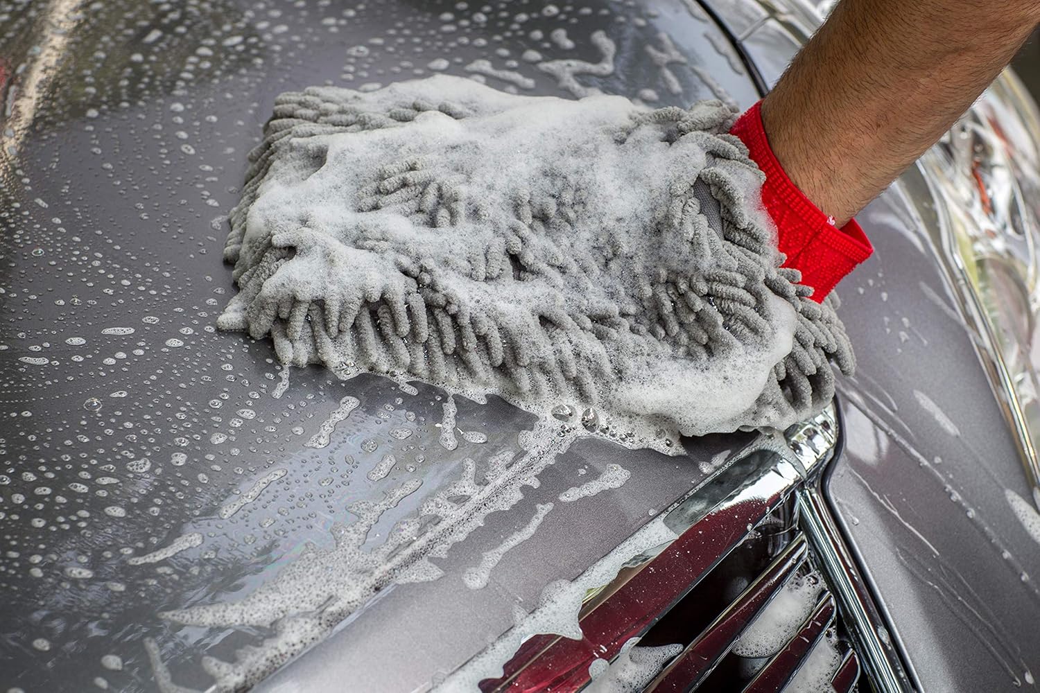 Mothers Premium Chenille Car Wash Mitt - Scratch & Lint Free, 2pk: Automotive