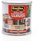 Rustins Quick Dry Polyurethane Varnish Gloss Clear 250ml | 8.5 Fl. Oz.