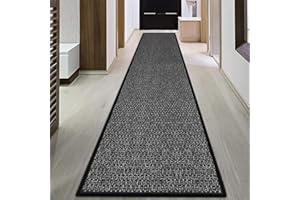 GOYLSER 15ft Hallway Runners Rug Non Slip, Long Entry Runner Kitchen Floor Runner Carpet, Black Hall Way Runner Rug Floor Mat Carpet
