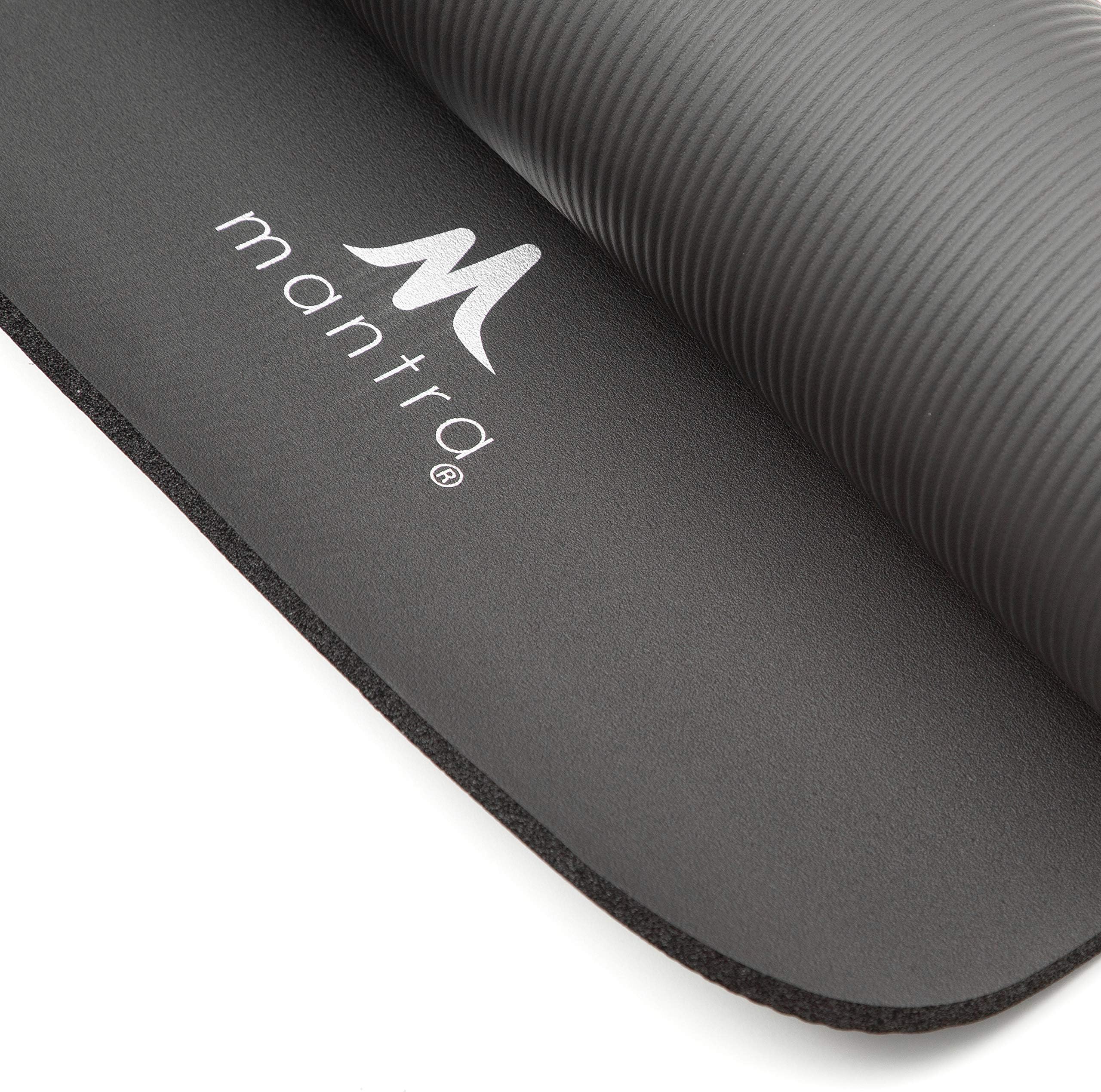 Mantra Style Strength Premium Fitness Mat (27” x 74”) ½ inch Thickness Workout, Pilates, Camping, Kid’s Play Area | Longer, Thicker Cushioned Support for Indoor and Outdoor Use | Portable, I
