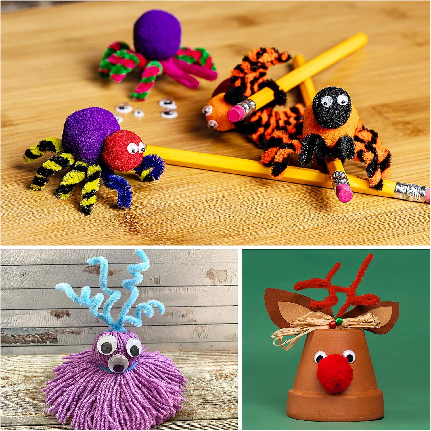 Kinder 150 Wackelaugen Selbstklebend Zum Basteln Fur Jungs Bastelbedarf 600 Teilig 250 Pompoms 30cm Chenillendraht 100 Pfeifenputzer Bunt Madchen Belle Vous Pfeifenreiniger Bastel Set Puppenherstellung Augen