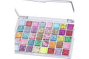 FANDAMEI 40 Colors Face Glitter, Face Paint Glitter Gel - Face Glitter for Women Girls Kids, No Glue Needed, Multi-Purpose Glitter Makeup for Hair Face Body Halloween Rave Carnival