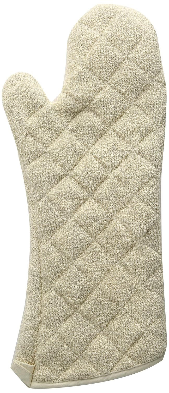 Winco Terry Oven Mitt, 17-Inch, Tan