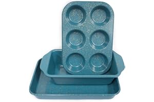 casaWare Toaster Oven 3-Piece Set (Blue - Granite)