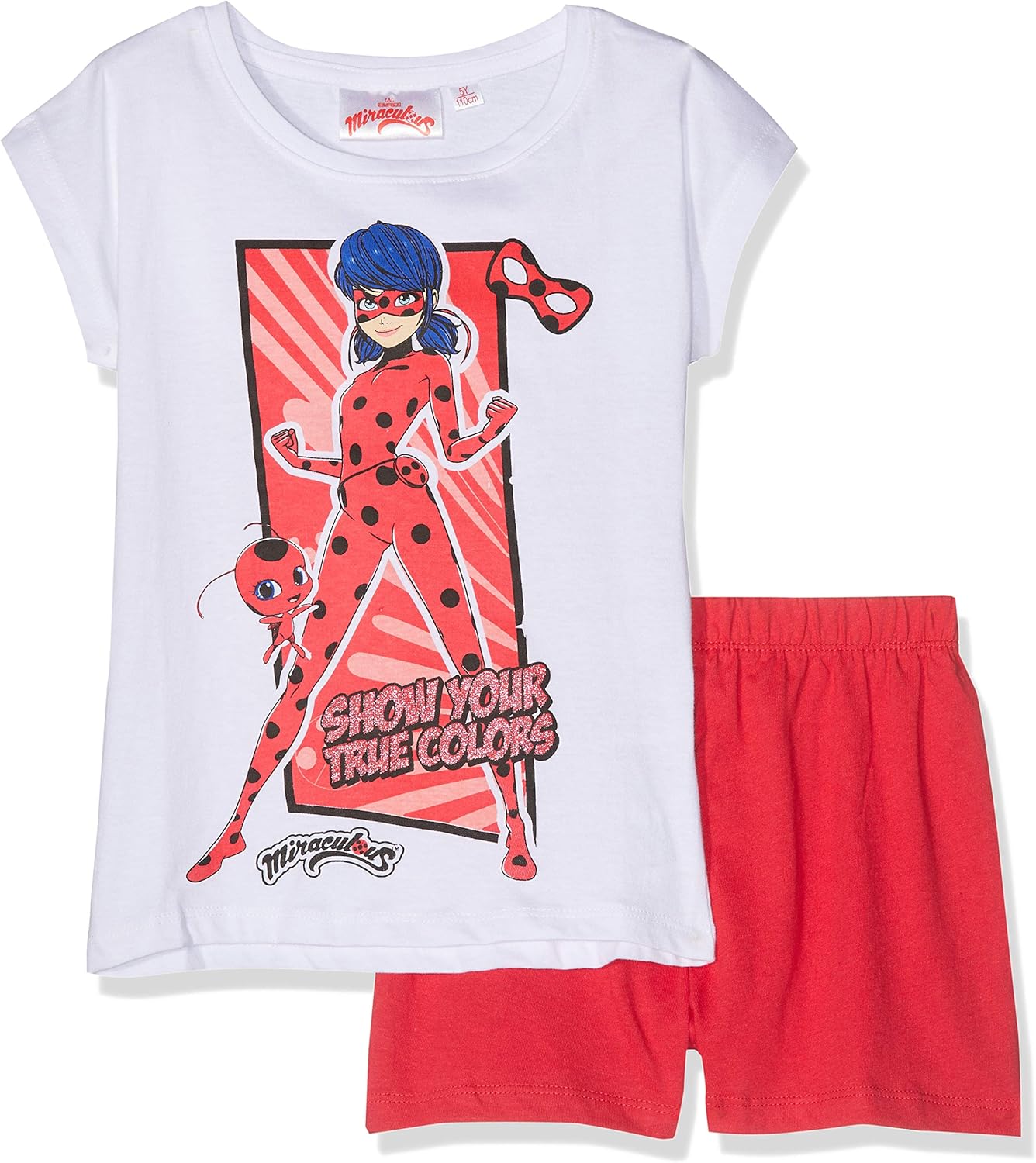 Miraculous Ladybug Girls Short Sleeve Pyjama White 34