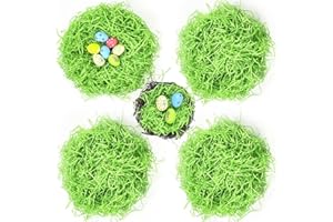 Wittocs 1/2 LB Easter Green Grass Recyclable Paper Shred for Easter Basket Filler Creative Eggs Decor Filler Party Decoration Gift Packaging 7oz