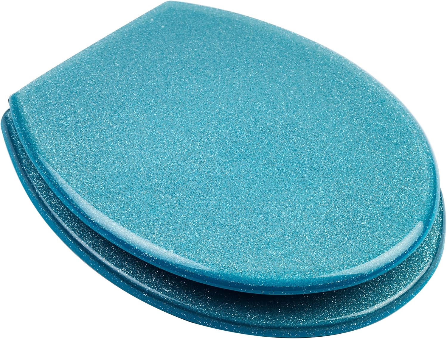 High Quality Hand Finished Turquoise Glitter Design Resin Toilet Seat Universal Fittings