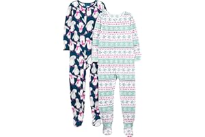 Simple Joys by Carter's Unisex-Child Holiday Loose-fit Flame Resistant Fleece Footed PajamasPajama Set