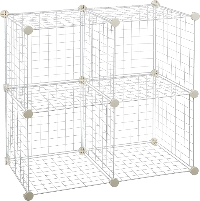 AmazonBasics 4 Cube Grid Wire Storage Shelves, White Amazon.ca Home