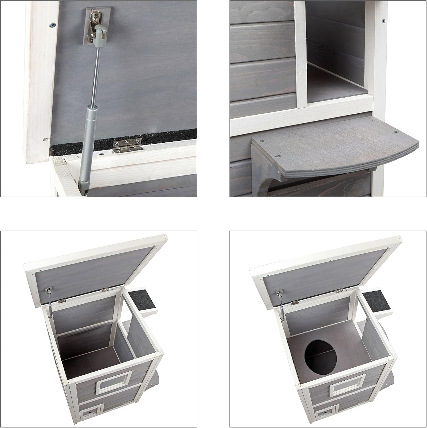 Petsfit 2-Story Weatherproof Outdoor Kitty Cat House/Condo/Shelter with Escape Door : Pet Supplies