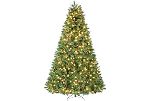 Best Choice Products 7.5ft Pre-Lit Scotch Pine Christmas Tree, Premium Pre-Decorated Artificial Holiday Decor w/ 1,320 Branch Tips, 2-in-1 White and Multicolor LED Lights, Cordless Setup
