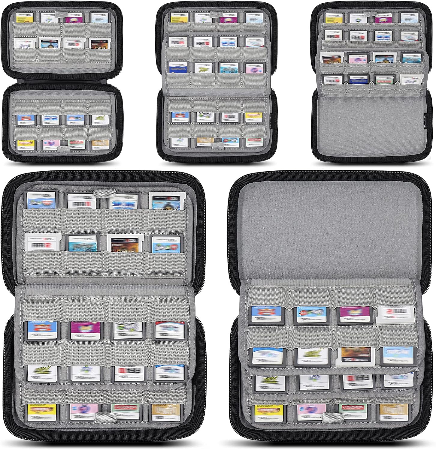 Sisma 64 Game Card Holder Storage Case for Nintendo 3DS 2DS DS Game Cartridges - Black