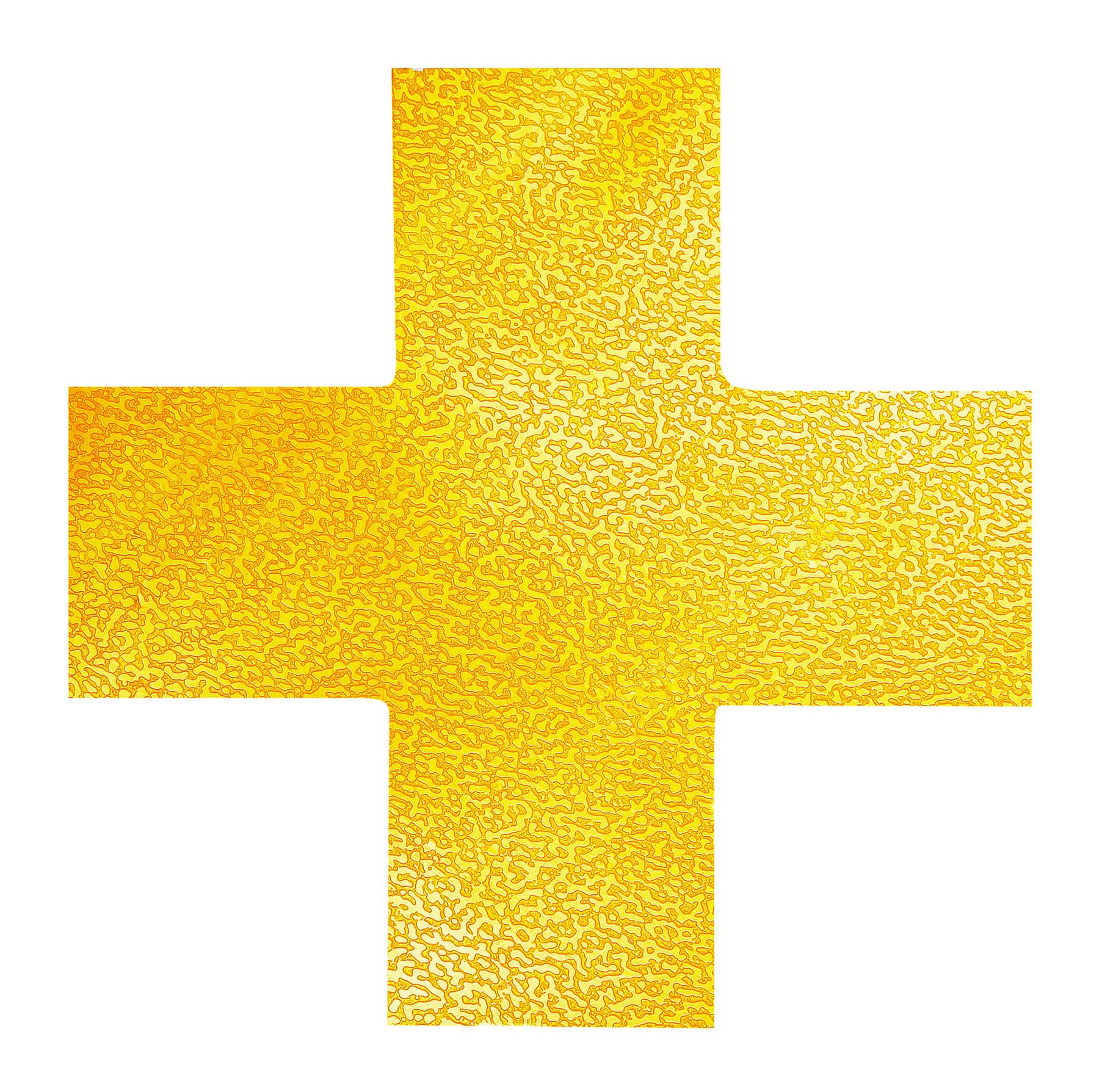 Durable 170104 Pitch Marker in Cross Shape, Self-Adhesive and Abrasion-Resistant, RAL 1003 Signal Yellow