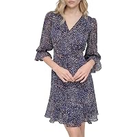 Amazon.com: Adrianna Papell Women's Crinkle Foil Wrap Dress | Long Sleeve  Short Dress with Metallic Floral Pattern & Soft Waist Draping 4 Teal  Sapphire/Gold : Clothing, Shoes & Jewelry