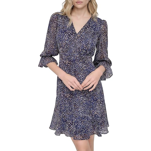 Amazon.com: Teal Sapphire Gold Crinkle Foil Wrap Dress by Adrianna Papell :  Clothing, Shoes & Jewelry