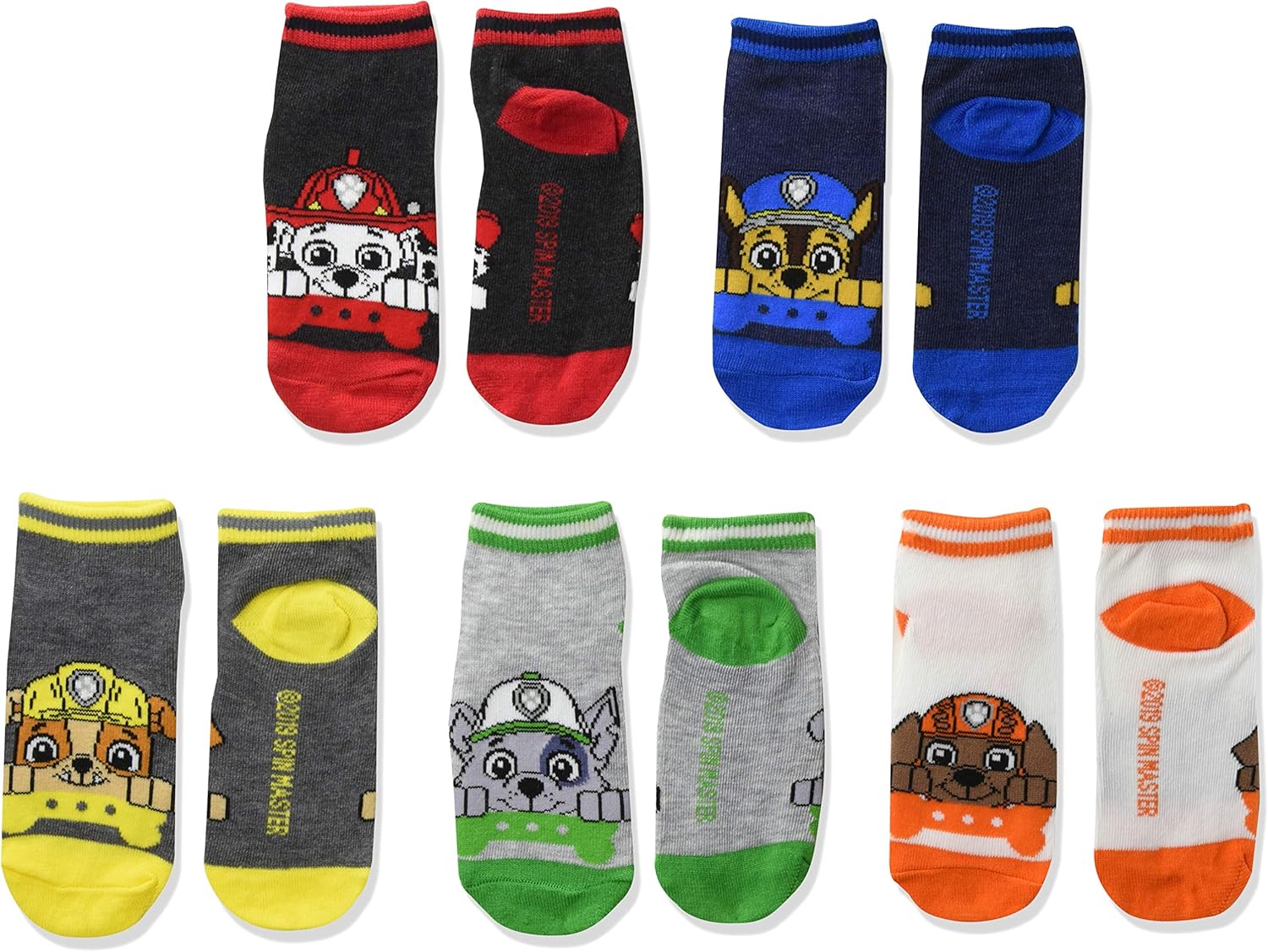 Nickelodeon boys Paw Patrol 5 Pack No Show Socks: Clothing