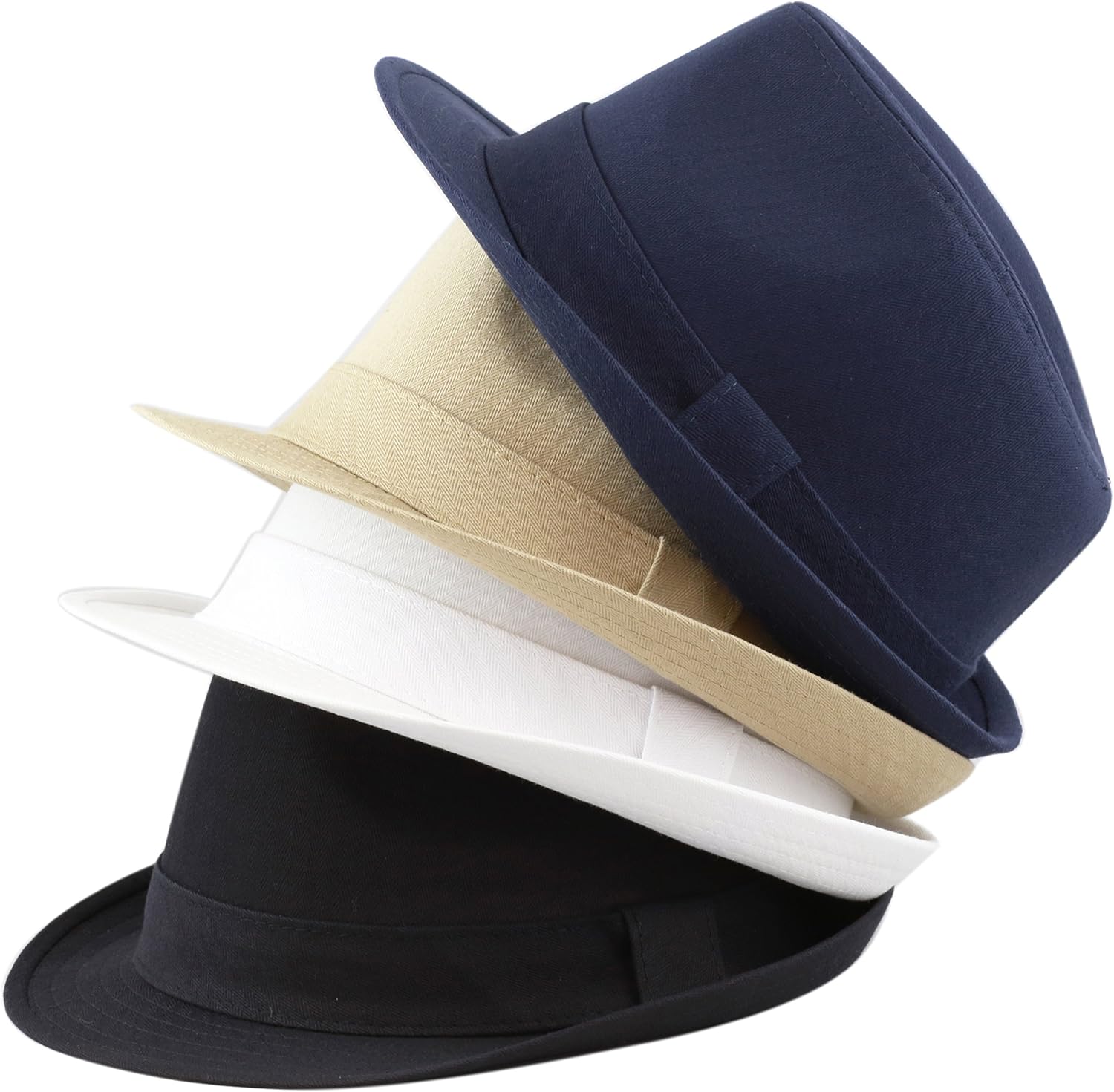 The Hat Depot Premium Paisley Lining Unisex Cotton & Twill Herringbone Cotton Fedora Hat at  Men’s Clothing store