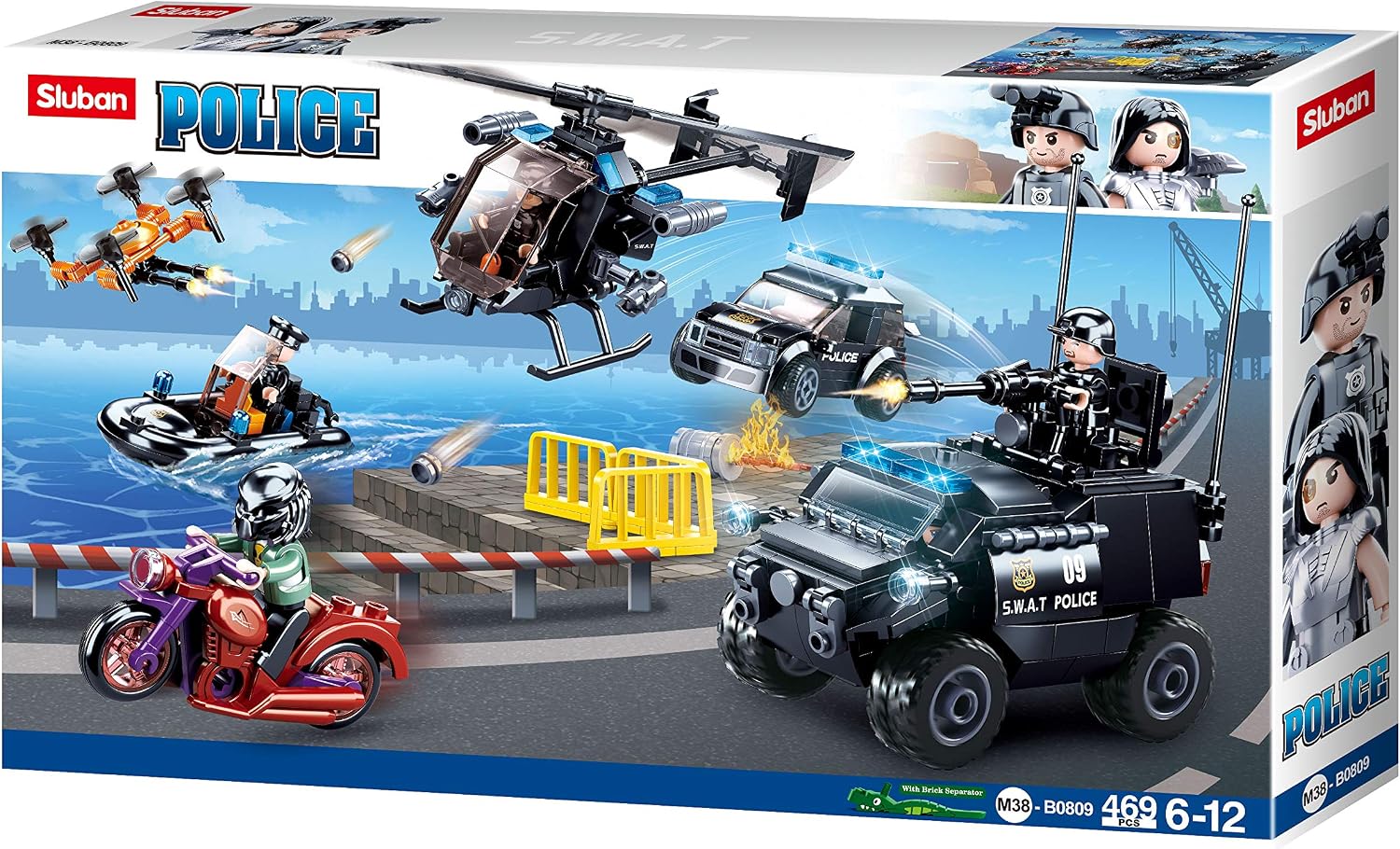 Sluban M38-B0809 Police Set 469 Pieces, Mehrfarbig - Image 5