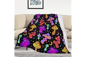 OHOIT Mushroom Fleece Blanket Throw Blanket for Couch Mushroom Gifts for Women Soft Cozy Fuzzy Plush Bed Blankets & Throws,Stuff Gifts for Mushroom Lovers Couch Living Room Decor Gifts for Kids Adults