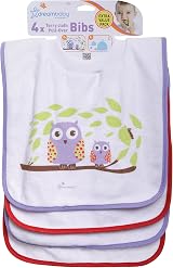 Dreambaby Terry Cloth Pull-Over Bibs 4 Pack Owl & Whale Design Baby Bibs view 3