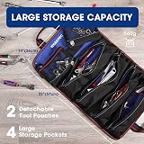 WORKPRO Tool Roll Bag 720D Multi-Purpose with 2 Detachable Pouches 6 Zipper view 3
