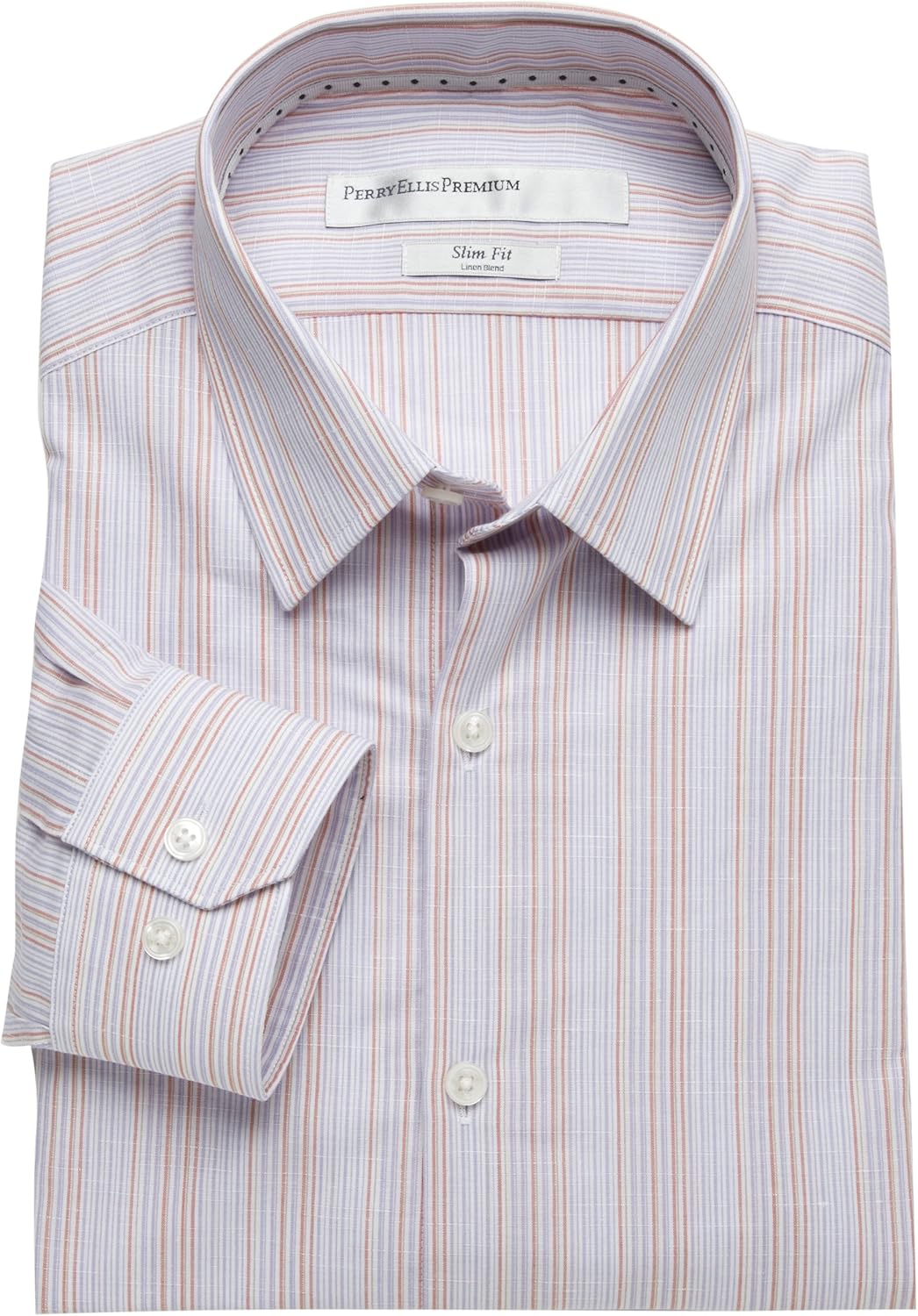 Perry Ellis Men's Premium Multi Stripe Dress Shirt, Purple, 16-32/33 at Amazon Menâs Clothing store