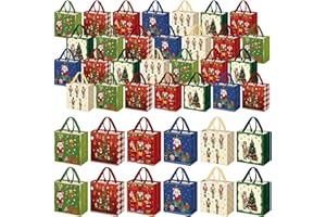 Wesnoy 48 Pcs Large Christmas Nutcracker Gift Bags with Handles Non Woven Christmas Nutcracker Reusable Gift Bags Bulk for Holiday Xmas Party Favors New Year's Shopping, 11.4 x 10.6 x 4.7 Inch