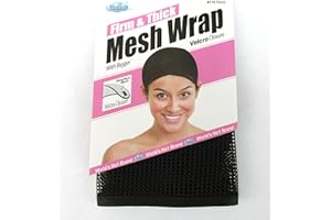 Dream, Firm & Thick Mesh Wrap with Velcro Closure (Item #119 Black), One size, cool mesh fabric, mesh, fabric, comfortable, soft material, velcro closure, weave, hair extension, wig cap