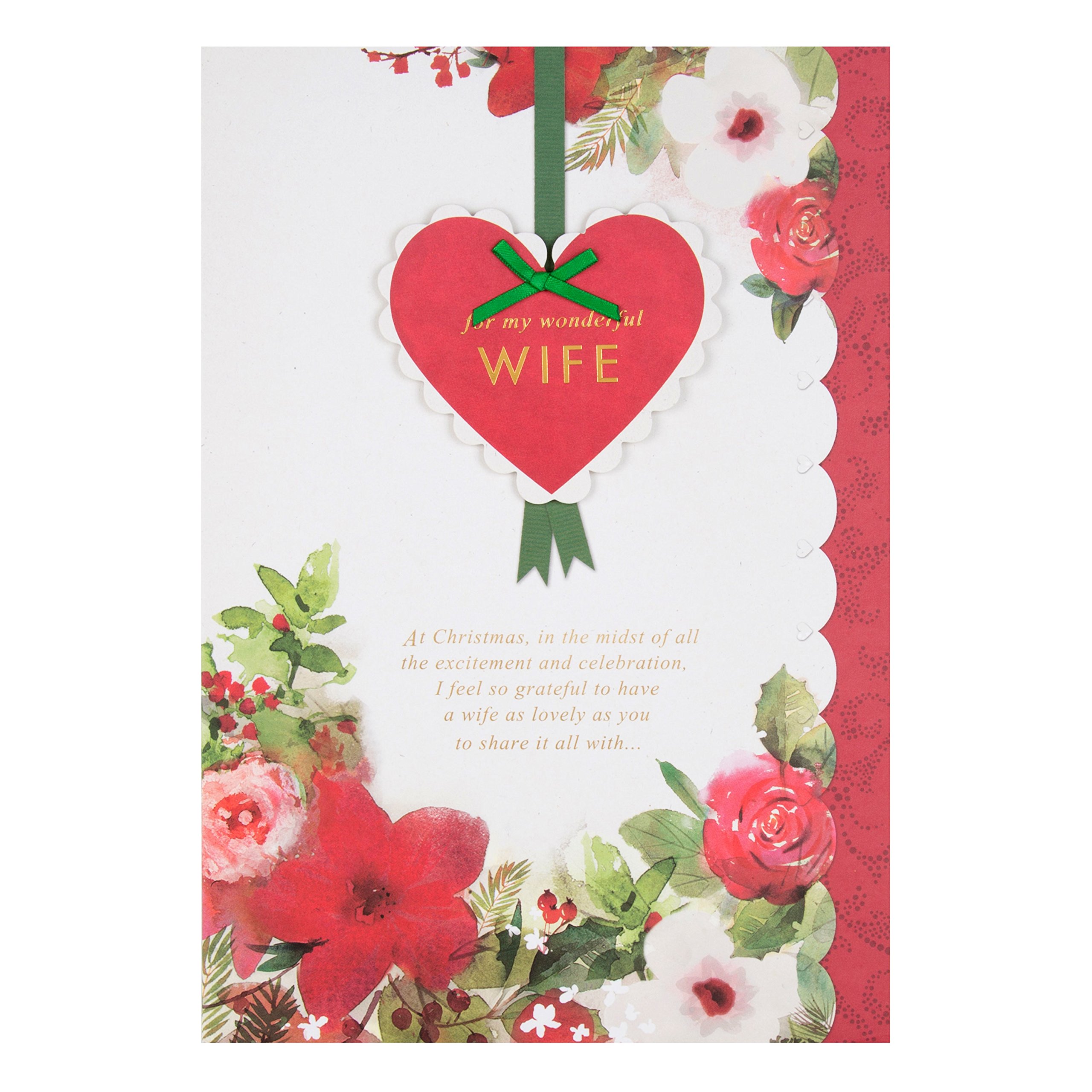 Hallmark Wife Christmas Card 'Festive' - Large
