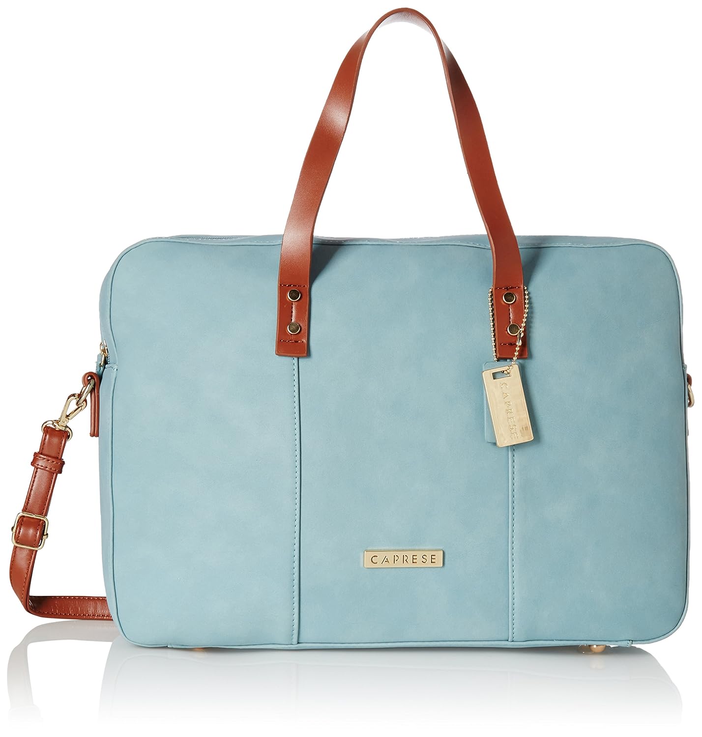 caprese felicia women's satchel (soft blue and tan) ()