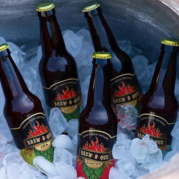 BREW-B-QUE IPA BARBECUE SAUCE | PERFECT FOR GRILLING | CONDIMENT FOR CHICKEN, RIBS, VEGGIES | BOLD & TANGY FLAVOR | 12 FL OZ