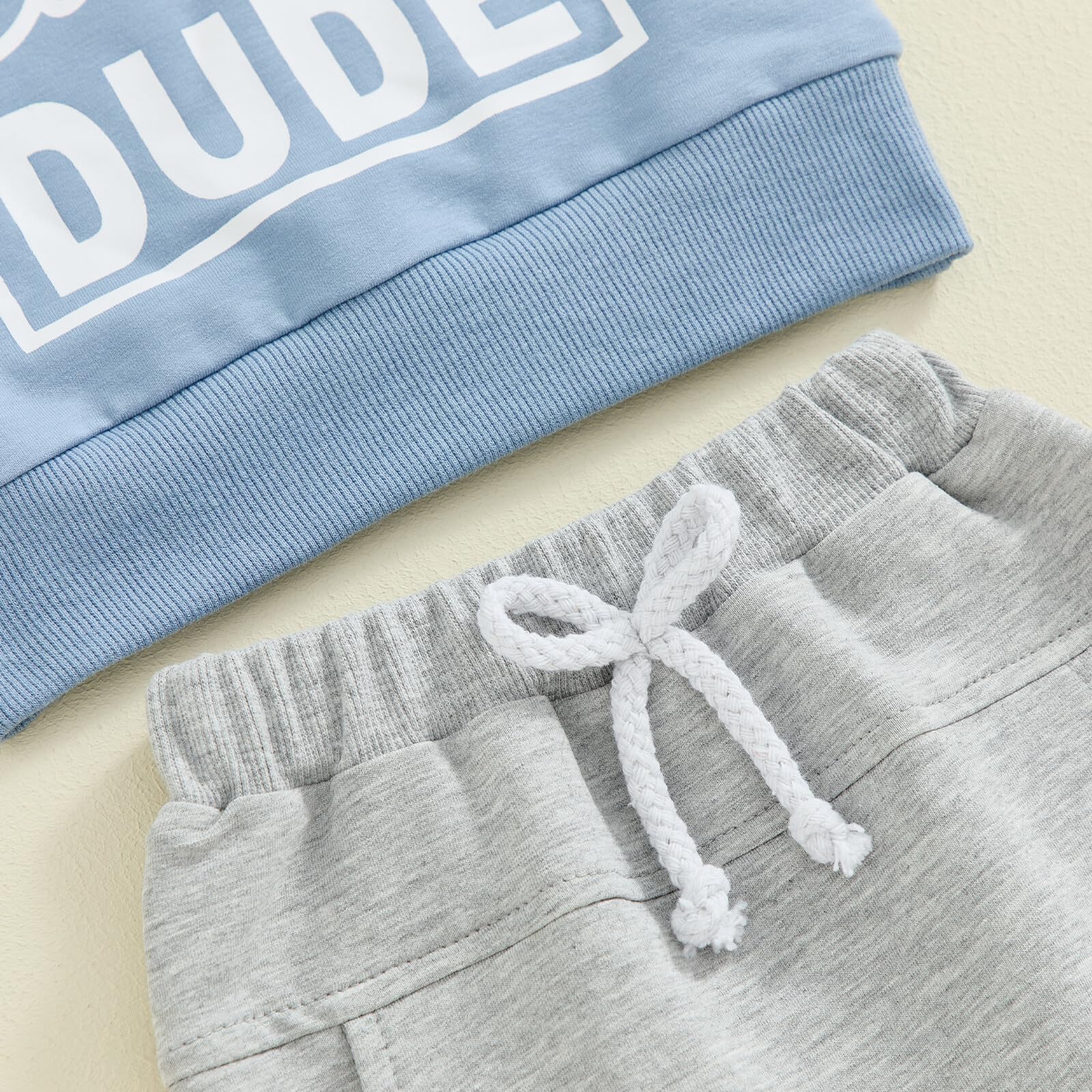 Kupretty Toddler Baby Boy Fall Winter Clothes Letter Graphic Long Sleeve Sweatshirt Pullover Tops + Joggers Pants Outfit Set