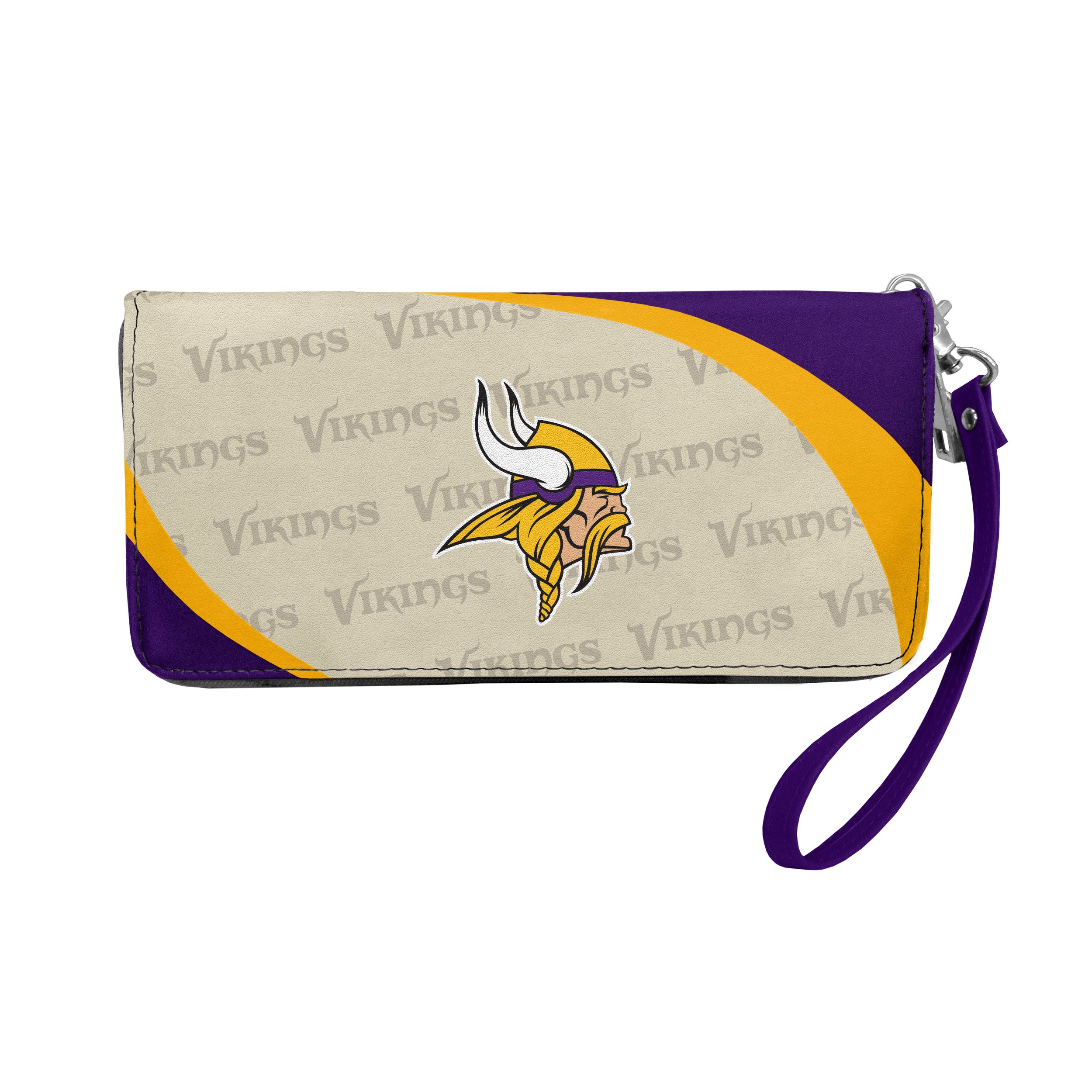 Littlearth NFL Minnesota Vikings Curve Zip Organizer, Team Color, 8" x 4" x 1"