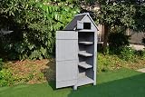 Airwave Bideford Wooden Garden Tool Cabinet Shed Grey 3 Storage Spaces view 5