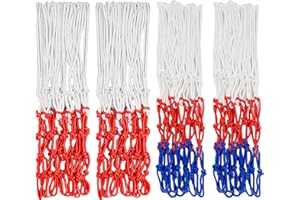 Pushiibee 4 PCS Basketball Nets, Polyester Basketball Hoop Net for Outdoor Indoor, Replacement Basketball Net Standard Basket