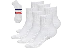 Debra Weitzner Non-Binding Loose Fit Sock - Diabetic Non-Slip Socks for Men and Women - Ankle 3Pk White