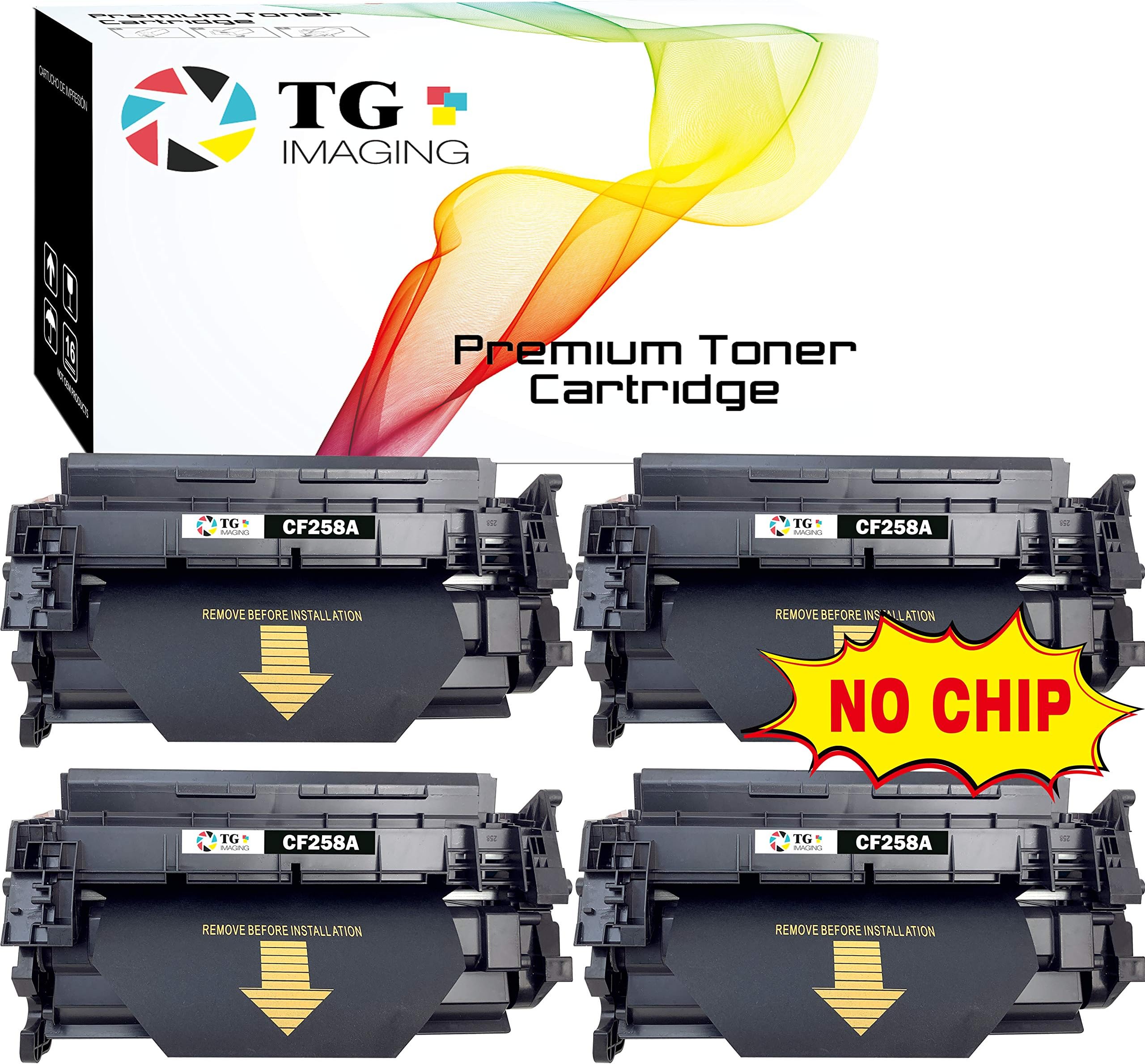 TG Imaging Compatible Toner Cartridge 4 Black Value Pack CF258A for use in HP 58A Work with Laserjet Pro M404n MFP M428dn Printer