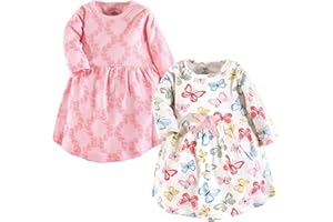 Touched by Nature Girls' One Size Organic Cotton Short Long-Sleeve Dresses