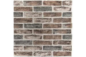 Art3d 20-Pack105 Sq.Ft Faux Brick 3D Wall Panels Peel and Stick in Gray Brown, Self Adhesive Waterproof Foam Wallpaper for Bedroom, Bathroom, Kitchen
