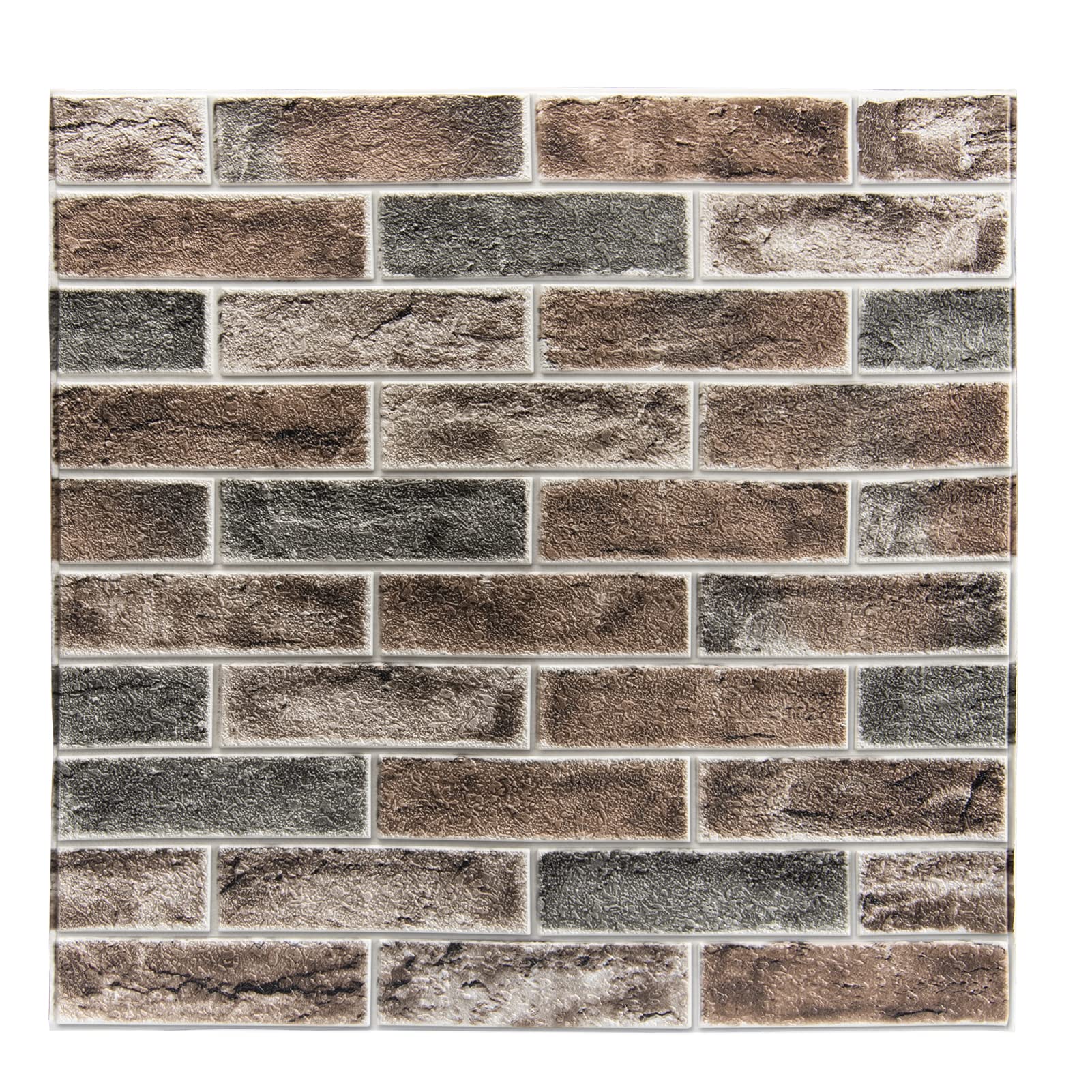Photo 1 of Art3d 10-Pack 52.5 Sq.Ft Faux Brick 3D Wall Panels Peel and Stick in Gray Brown, Self Adhesive Waterproof Foam Wallpaper for Bedroom, Bathroom, Kitchen