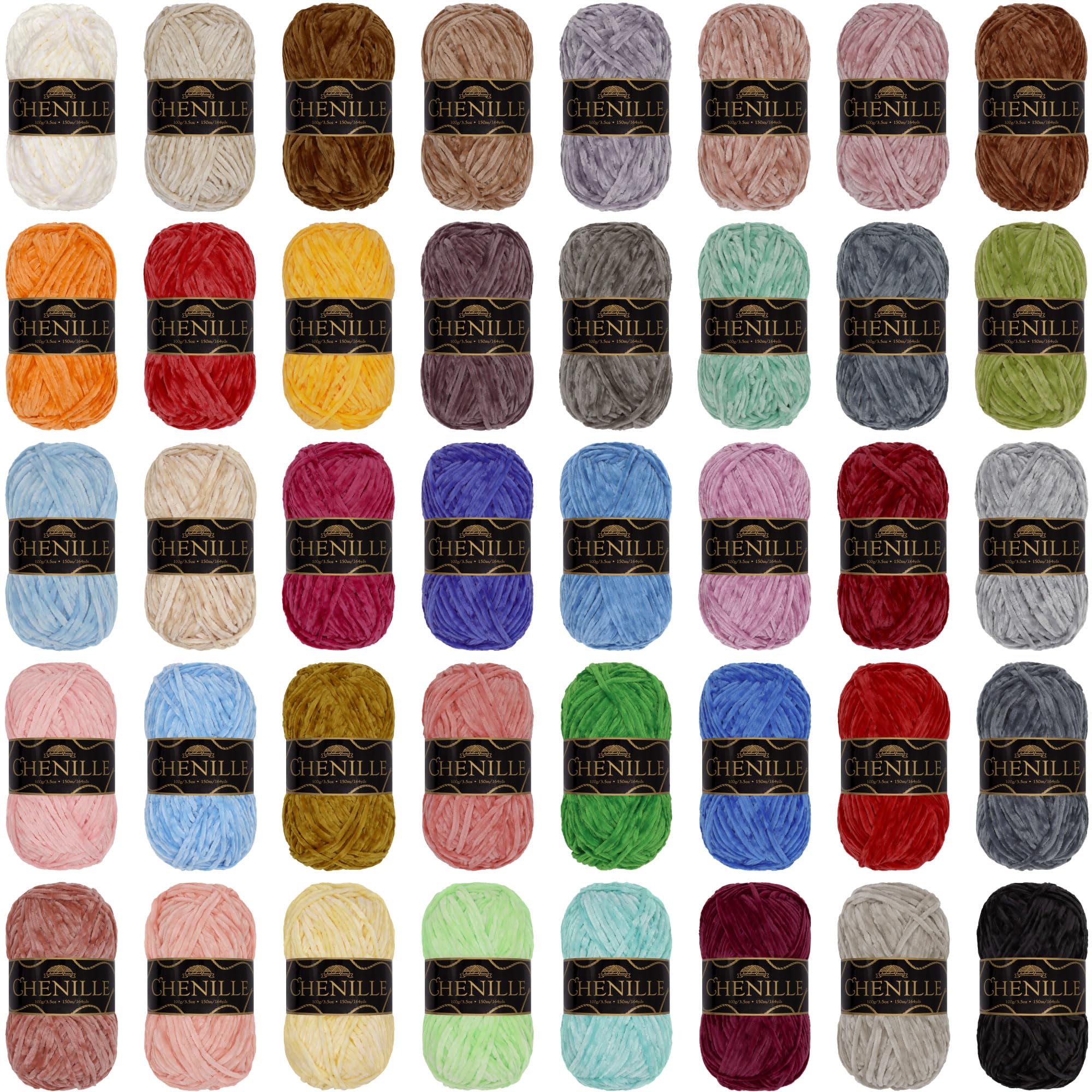 JubileeYarn Chenille Yarn - Worsted Weight - 100g/Skein - Variety Pack - 4 Skeins — image 1