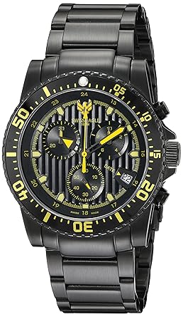 Swiss Eagle Mens SE-9005-55 Sea Ranger Analog Display Swiss Quartz Black Watch