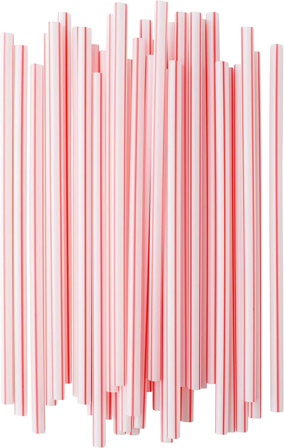 Crystalware Plastic Giant (Jumbo) Straws, Individually Wrapped 81/4 Inches 300/box, White with