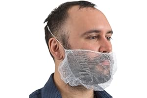 SANI-GUARD (Pack of 1000) 18" x 8" White Nylon Mesh Beard Net